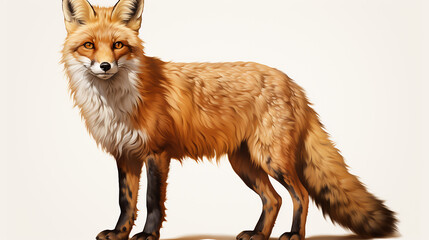 Obraz premium full body illustration of fox, generative ai