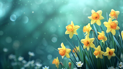 Fototapeta na wymiar St Davids Day Display Daffodils Welsh Background. generative ai