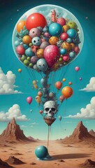 Surreal image with balloons
