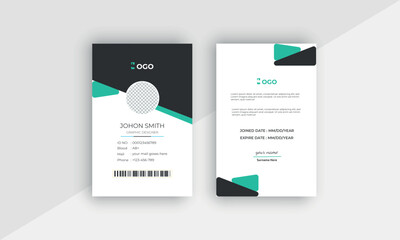 Double-sided modern creative and corporate company employee id card design template.
