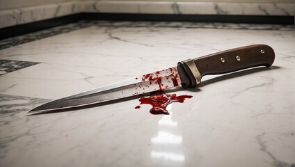 A bloodied knife in an empty apartment