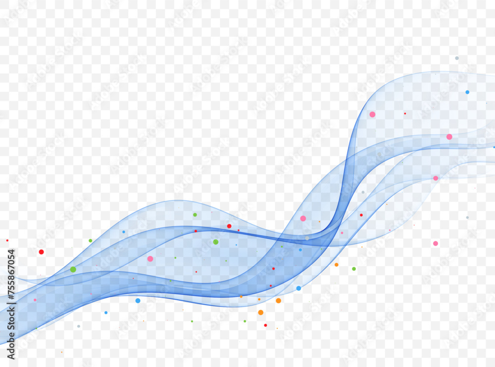 Poster blue wavy transparent gradient speed lines, abstract wave. minimalistic web header wave.
