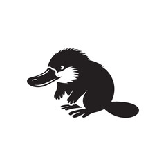 Curious Creations vector art: Vector Platypus Silhouette Collection, Minimalist Black platypus illustration.