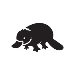 Curious Creations vector art: Vector Platypus Silhouette Collection, Minimalist Black platypus illustration.