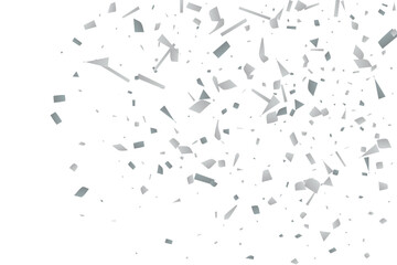 Silver glitter confetti on a white background. Decorative element.