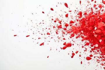 Splash of a white red paint isolated on white background