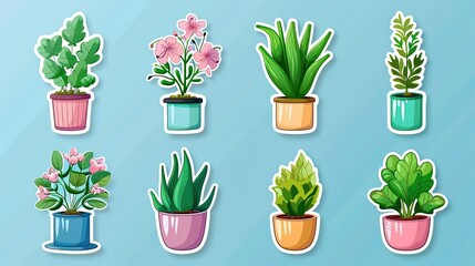 Stylish collection of potted houseplants