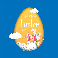 Happy Easter,  Easter painted egg greeting banner, card, poster, background, flyer, brochure, templates.