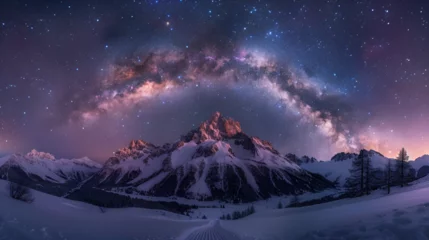 Gordijnen The Milky Way arch starry sky, generative ai © Saleem