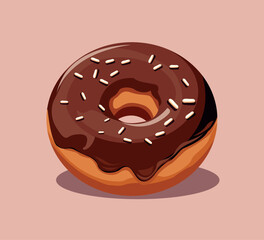 chocolate donut vector illustration