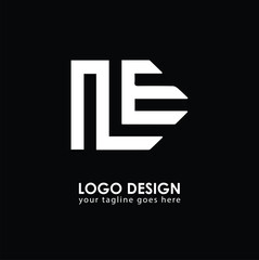 NE NE Logo Design, Creative Minimal Letter NE NE Monogram