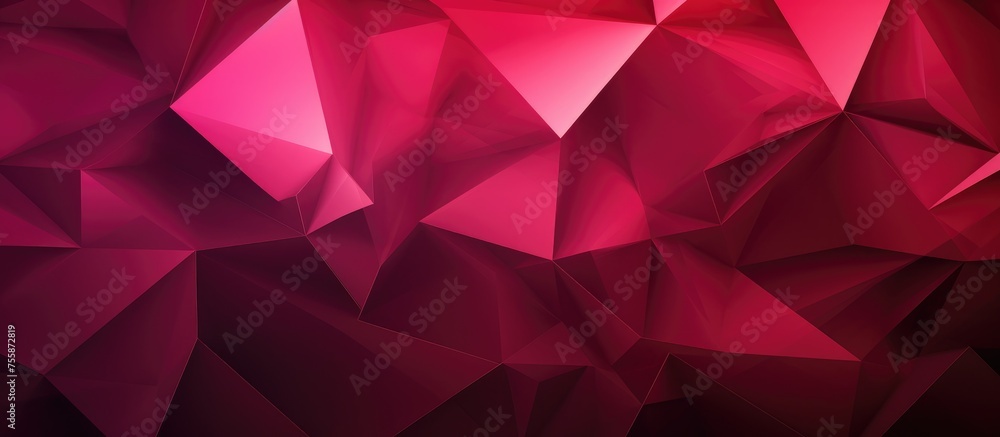 Wall mural modern abstract geometric background in dark pink.