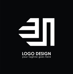 BN BN Logo Design, Creative Minimal Letter BN BN Monogram