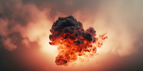 Flaming cloud on burning background