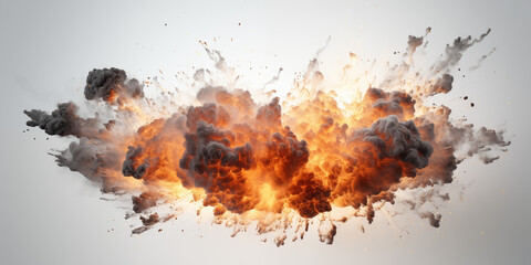 Exploding cloud on white background