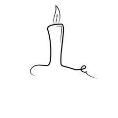 Hand Drawn Candle Vector Ilustration