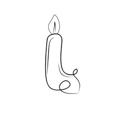 Hand Drawn Candle Vector Ilustration