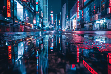 Fototapeta na wymiar futuristic city view in night time,a modern city wallpaper