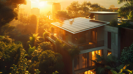 Panel solar energy photovoltaic power roof sun home. Generative Ai