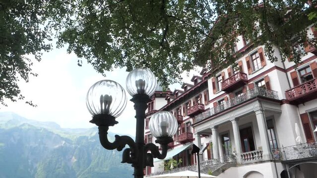 The Giessbach Hotel, overlooking Lake Brienz.