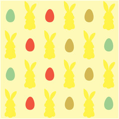 Easter bunny print colorful yellow background 1