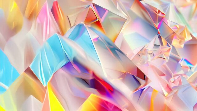 Abstract multicolored crystal formations. Creative background for design and decorative arts. 3D rendering