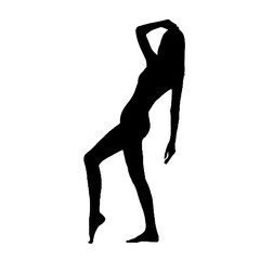 silhouette of a beautiful woman posing on a transparent background