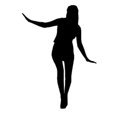 silhouette of a beautiful woman posing on a transparent background