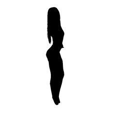 silhouette of a beautiful woman posing on a transparent background
