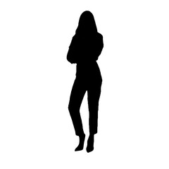 silhouette of a beautiful woman posing on a transparent background