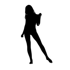 silhouette of a beautiful woman posing on a transparent background