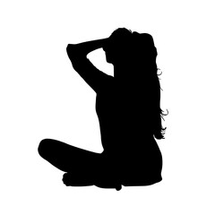 silhouette of a beautiful woman posing on a transparent background