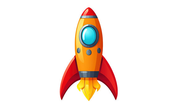 recommend clip art: Cartoon rocket isolated on white or transparent background