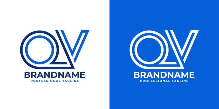 Letters QV Line Monogram Logo, suitable for business with QV or VQ initials