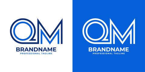 Letters QM Line Monogram Logo, suitable for business with QM or MQ initials