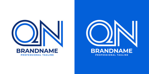 Letters QN Line Monogram Logo, suitable for business with QN or NQ initials