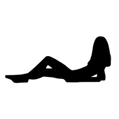 silhouette of a beautiful woman posing on a transparent background