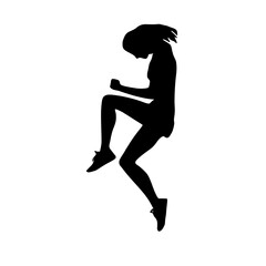 silhouette of a beautiful woman posing on a transparent background