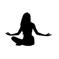 silhouette of a beautiful woman posing on a transparent background