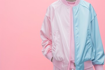 Minimalistic unisex K-Pop style outfit in pastel shades - obrazy, fototapety, plakaty