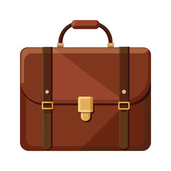 Leather briefcase Illustration on White Background