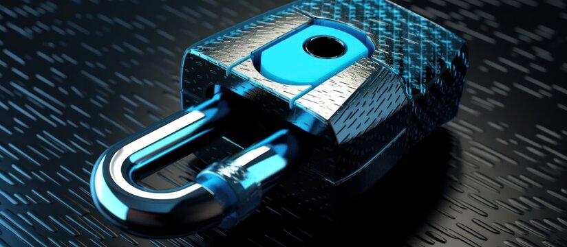 3d render of safe and secure password protected lock for protection