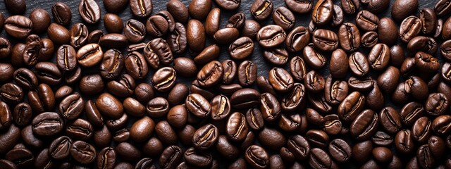 Naklejka premium Pile of Coffee Beans on Table