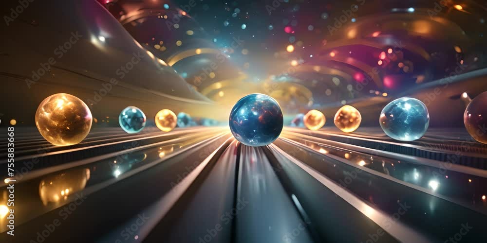 Poster dealing with particles. particle physics, quantum physics abstract background. 4k video