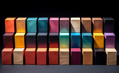 boxes, identical, same shape and color, one box is different, different shape or color сreated with Generative Ai