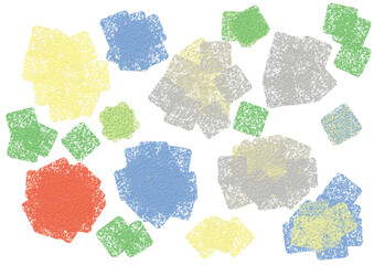 Hand-painted multicolored watercolor and acrylic grunge elements on transparent background

