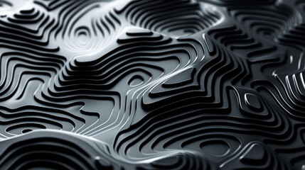 A pattern with digital topography lines. Three-dimensional landscape. Generated by artificial intelligence.