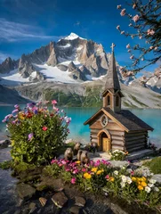 Foto op Canvas the marmot chapel in the alps © stephane