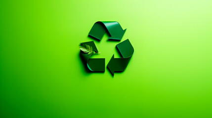 recycle symbol on green background