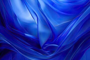 A captivating close-up of rich blue folded fabric, revealing intricate textures and a sense of depth